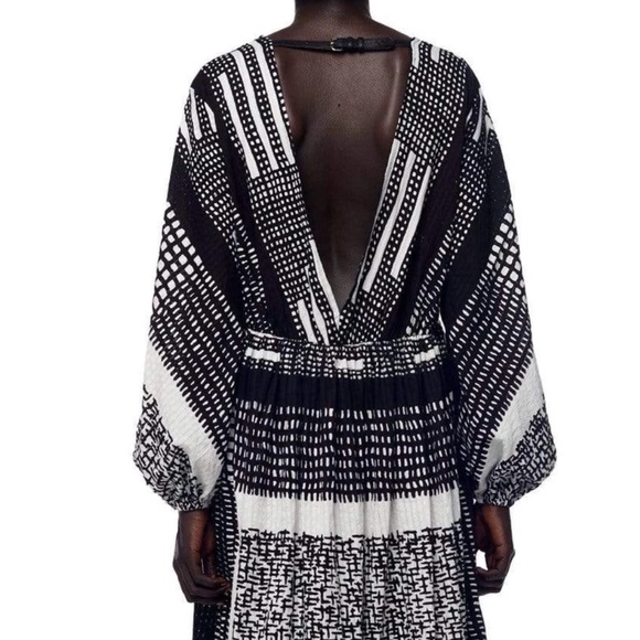 NWT Jonny Cota Poet Maxi Boho Dress, Sustainable Designer, Sexy Low Cut Top, M/L - Picture 13 of 16